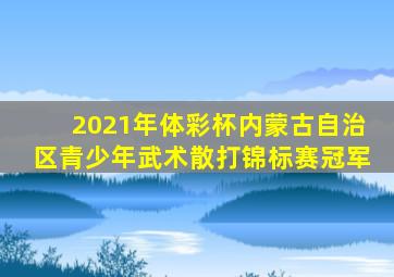 2021年体彩杯内蒙古自治区青少年武术散打锦标赛冠军