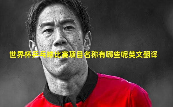 世界杯乒乓球比赛项目名称有哪些呢英文翻译