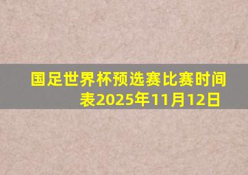 国足世界杯预选赛比赛时间表2025年11月12日